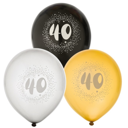 Ballong 40 år 6-pack Latex