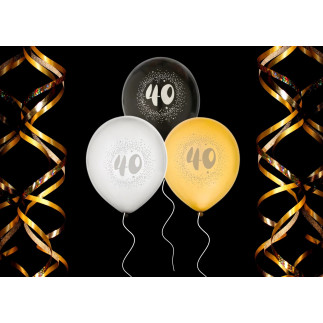 Ballong 40 år 6-pack Latex