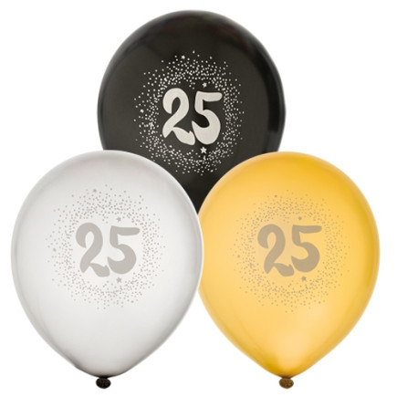 Ballong 25 år 6-pack Latex
