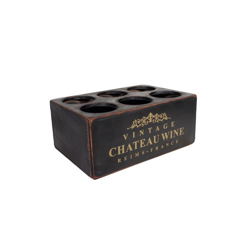 Låda Vinflaska 6 flaskor Trä 38x26x16 cm Låda Vinflaska 6 flaskor Trä 38x26x16 cm