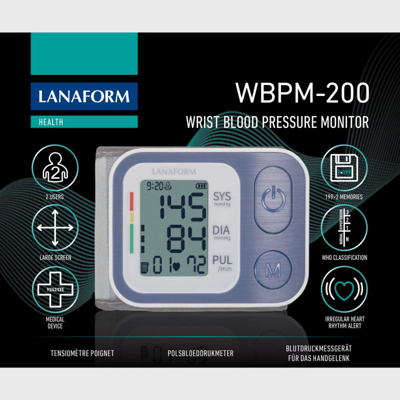 Lanaform Blodtrycksmätare för handled WBPM-200