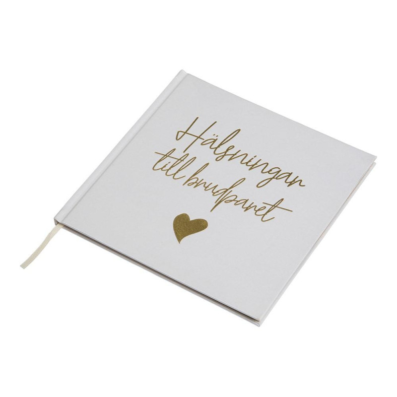 Gästbok Bröllop Vit/Guld Gästbok Bröllop Vit/Guld