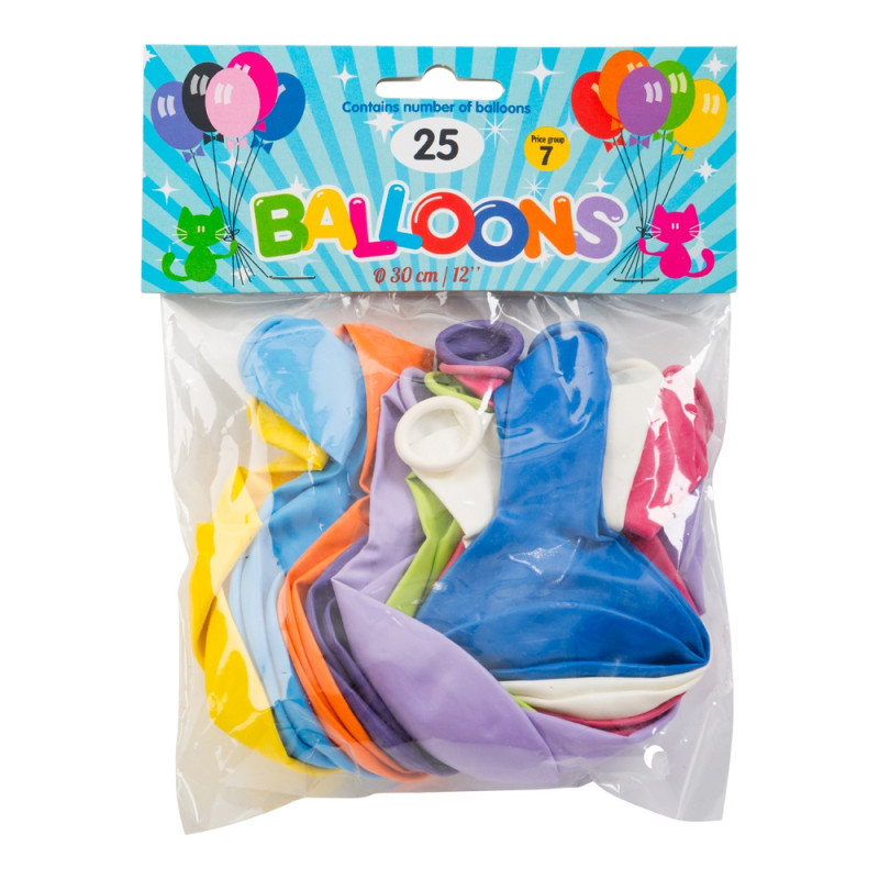 Ballong Mixade färger 25-pack 30 cm Latex
