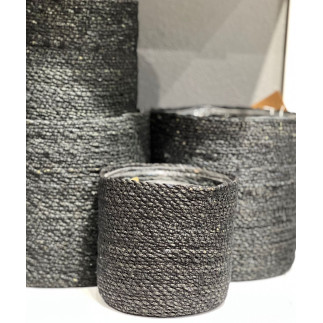 Kruka Makramé Svart 5 delar