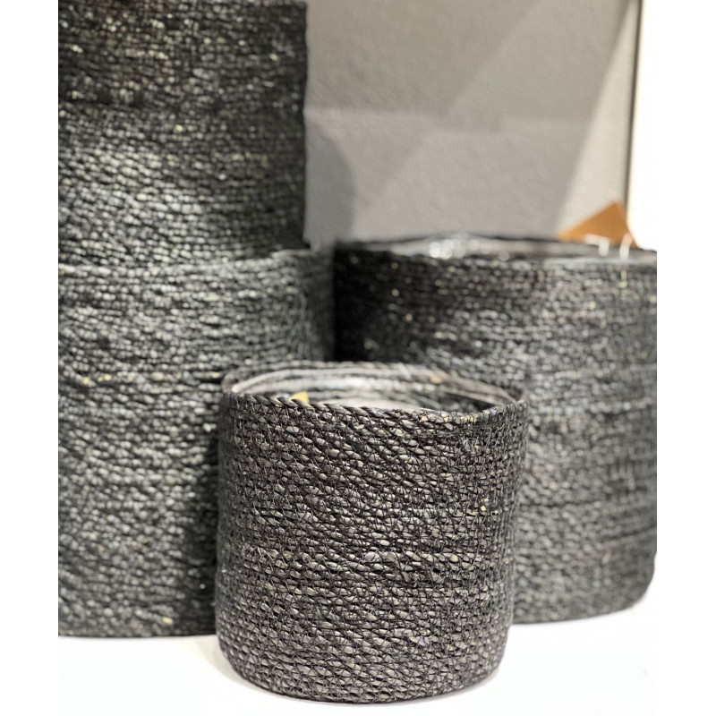 Kruka Makramé Svart 5 delar