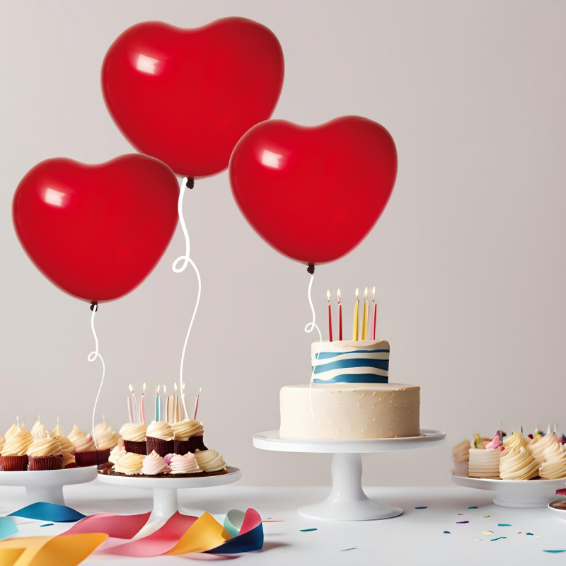 Ballong Hjärta Röd 8-pack Latex Ballong Hjärta Röd 8-pack Latex