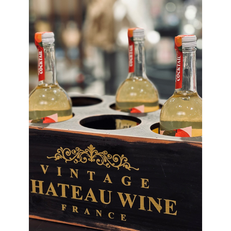 Låda Vinflaska 6 flaskor Trä 38x26x16 cm Låda Vinflaska 6 flaskor Trä 38x26x16 cm