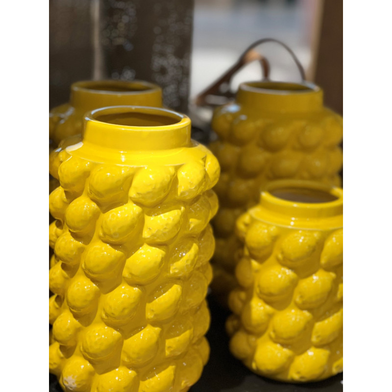 Vas Citroner Gul Keramik 19 cm