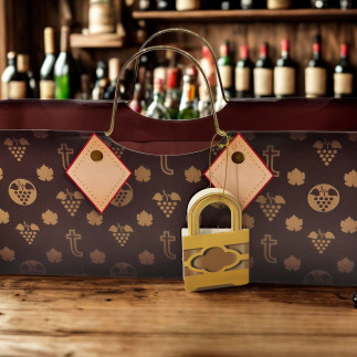 Presentpåse Vin Vinpåse Liggande Brun 35 cm