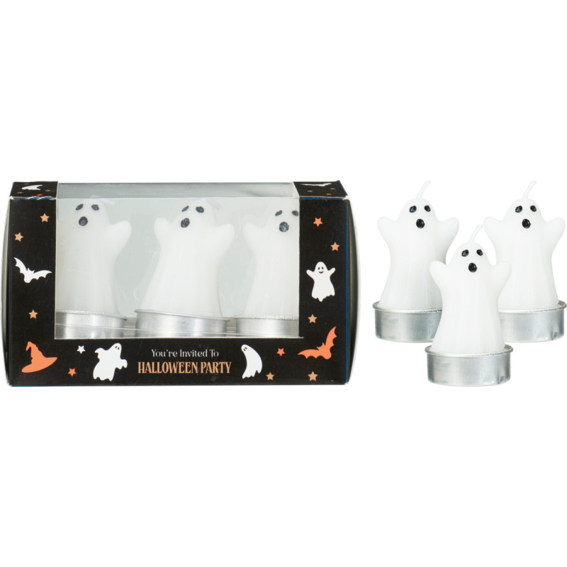 Ljus Halloween Spöken Värmeljus 3-pack 