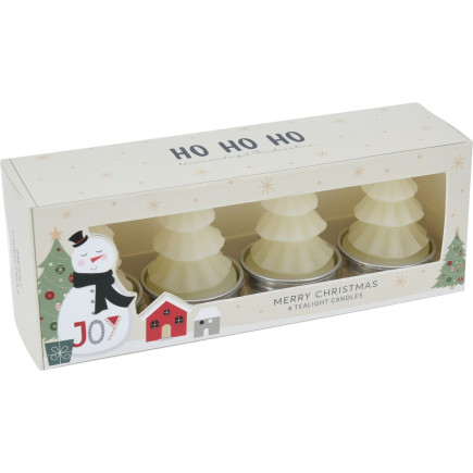 Ljus Värmeljus Gran Vit 4-pack