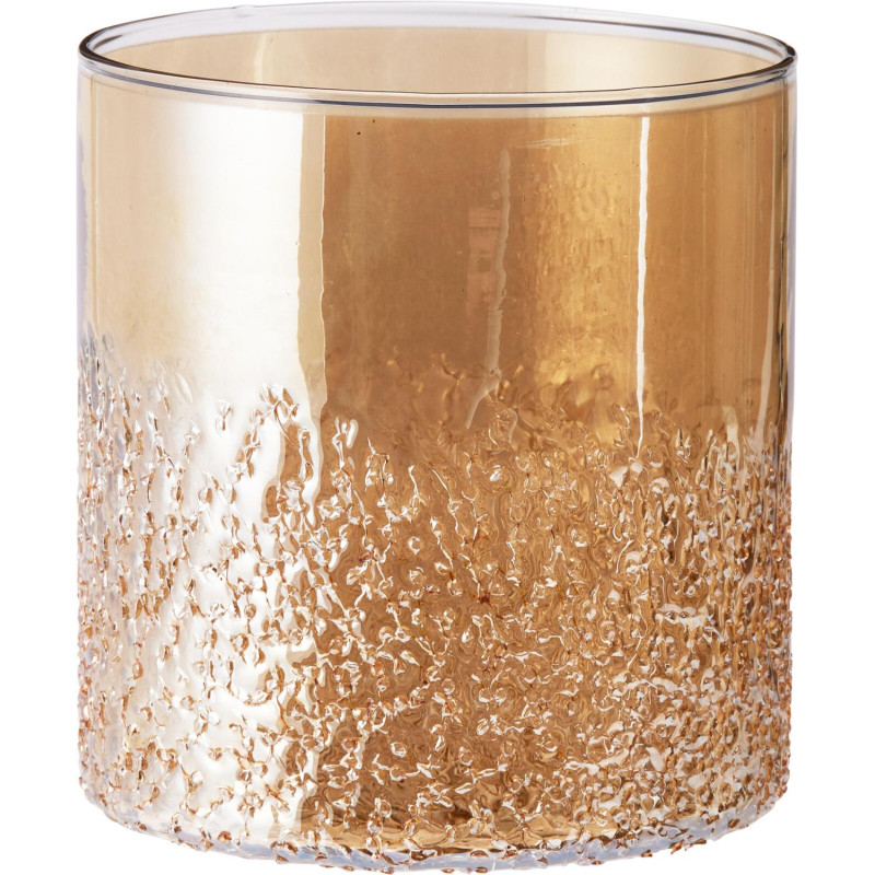 Ljushållare Lykta Mönstrat Glas 14 cm