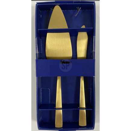 Tårtspade Tårtkniv Set Guld