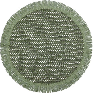Underlägg Runt Grön Fransar 38 cm 4-pack