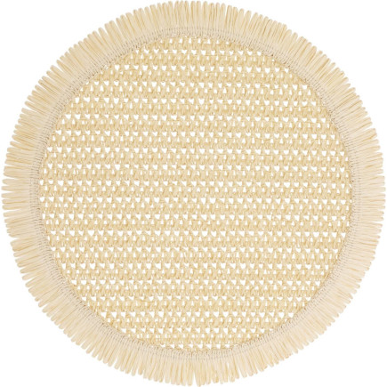 Underlägg Runt Grön Fransar 38 cm 4-pack