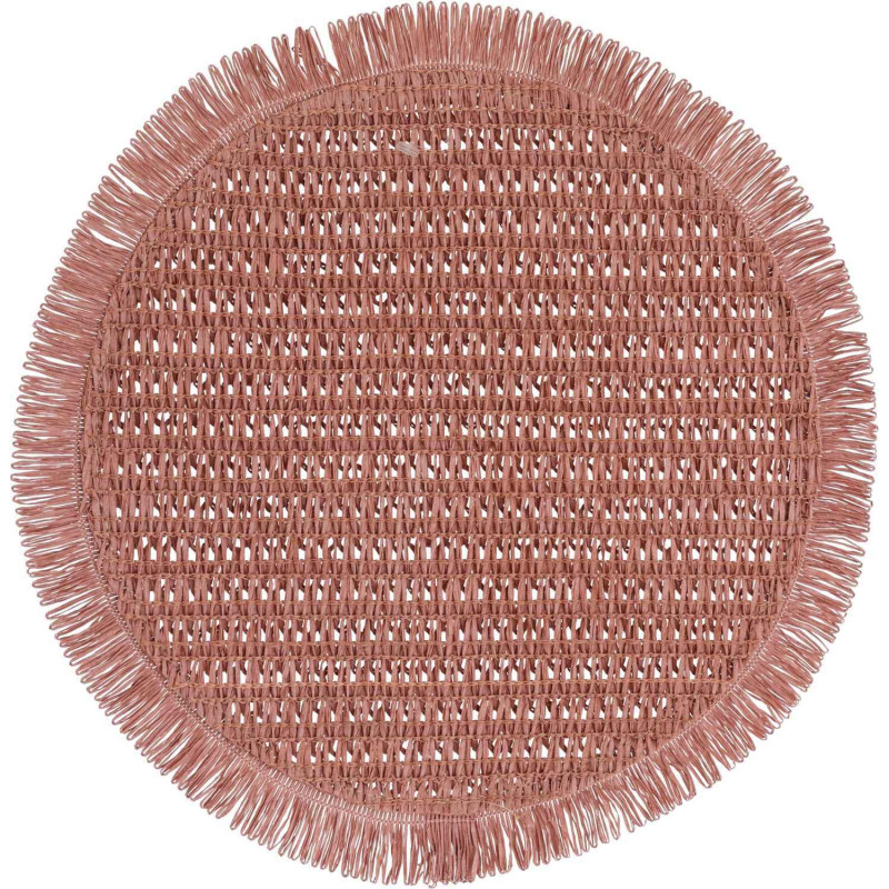 Underlägg Runt Grön Fransar 38 cm 4-pack