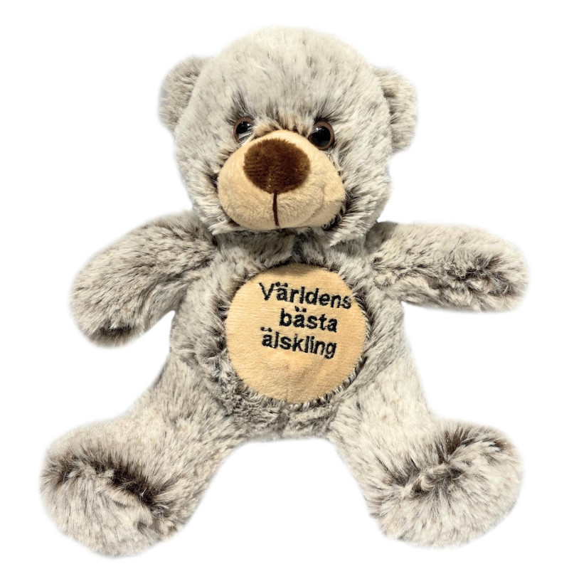 Nalle Världens bästa älskling Grå 20 cm Nalle Världens bästa älskling Grå 20 cm