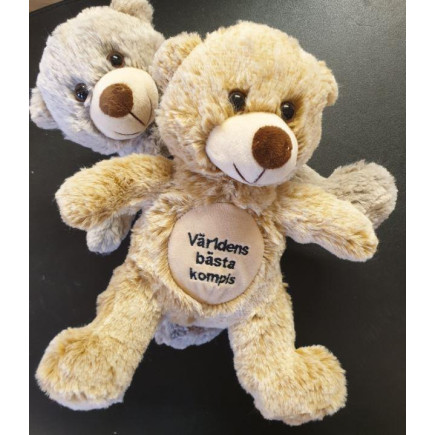 Nalle Världens bästa älskling Grå 20 cm