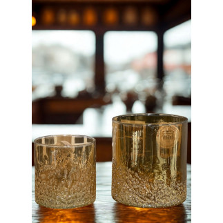 Ljushållare Lykta Mönstrat Glas 14 cm