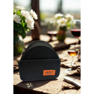 Glasunderlägg Filt 12-pack Svart