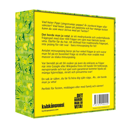 Spel "Det borde man ju veta" Sällskapsspel