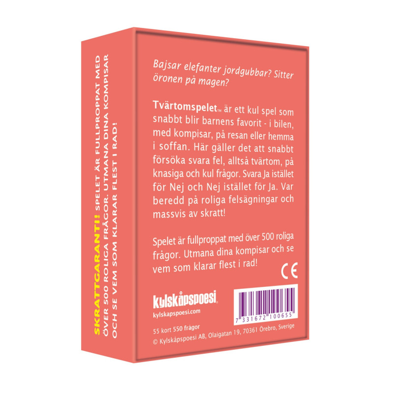 Spel "Tvärtomspelet" Sällskapsspel