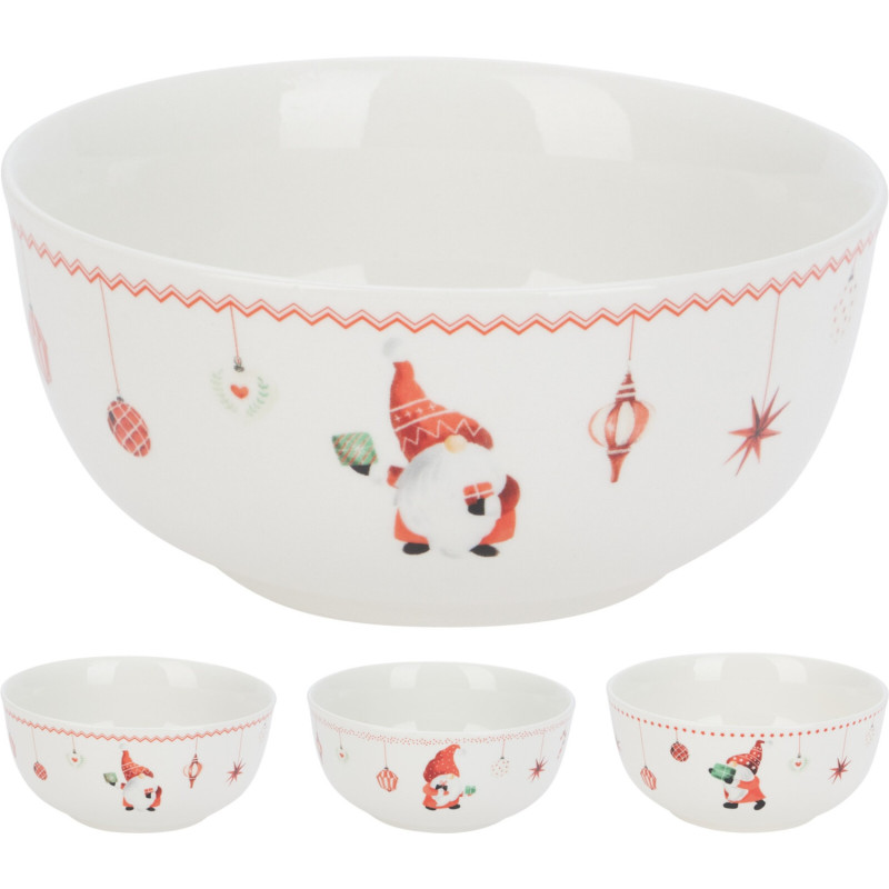 Skål Jul Vit Tomte Skål Jul Vit Tomte