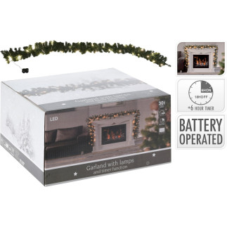 Girlang med LED 2,7 m Inne/Ute Timer