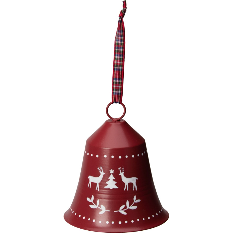 Klocka Jul Bjällra Vit Snöflingor 15 cm Klocka Jul Bjällra Vit Snöflingor 15 cm