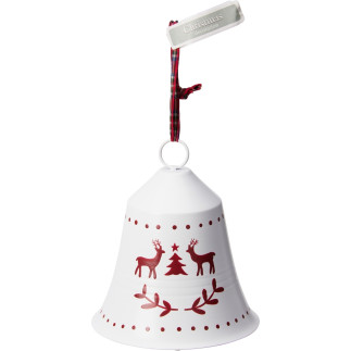 Klocka Jul Bjällra Vit Snöflingor 15 cm Klocka Jul Bjällra Vit Snöflingor 15 cm