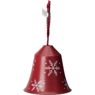 Klocka Jul Bjällra Vit Snöflingor 15 cm Klocka Jul Bjällra Vit Snöflingor 15 cm