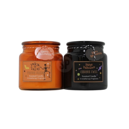 Doftljus Pumpkin Cinnamon Swirl Glasburk Svart