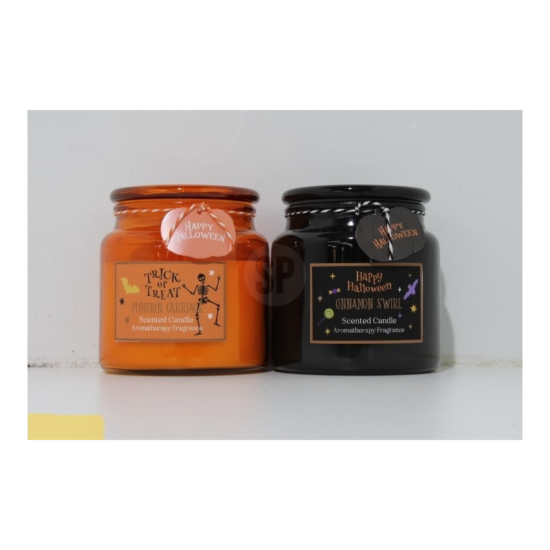 Doftljus Pumpkin Cinnamon Swirl Glasburk Svart