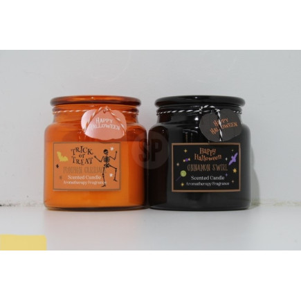 Doftljus Pumpkin Cinnamon Swirl Glasburk Svart