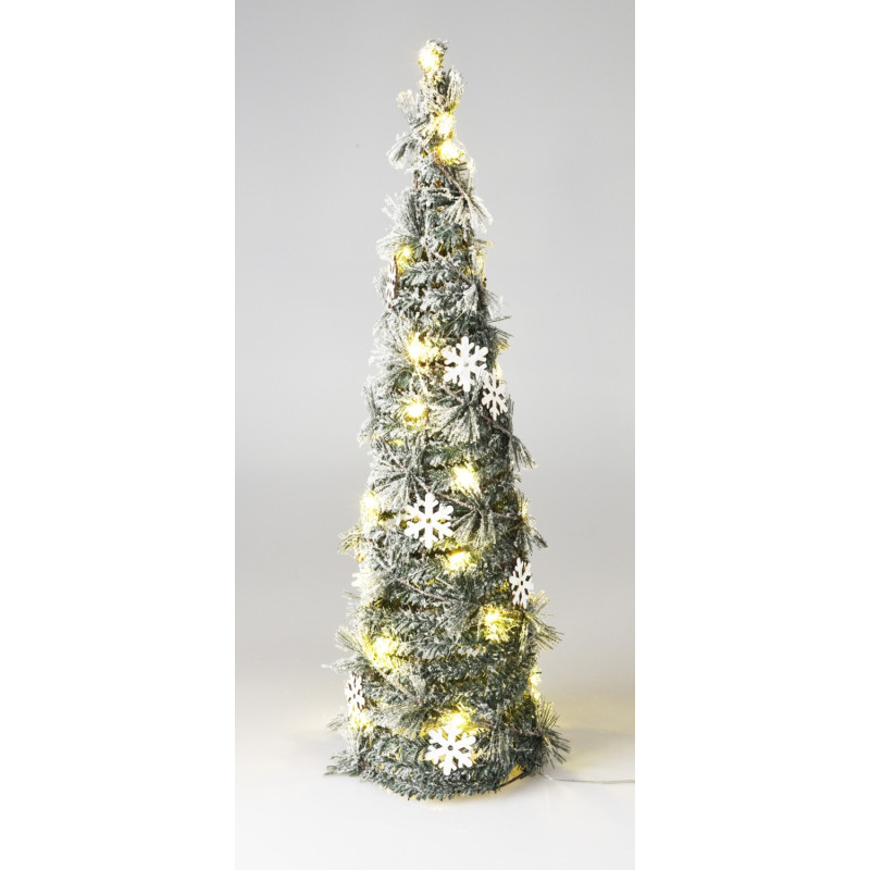 Julkon med Snö LED-belysning Belysning Timer 60 cm Julkon med Snö LED-belysning Belysning Timer 60 cm