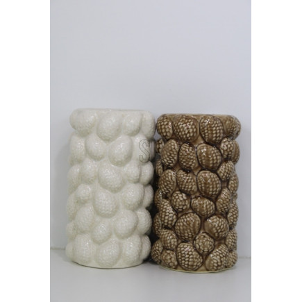 Vas Keramik Vit Kottar 28 cm