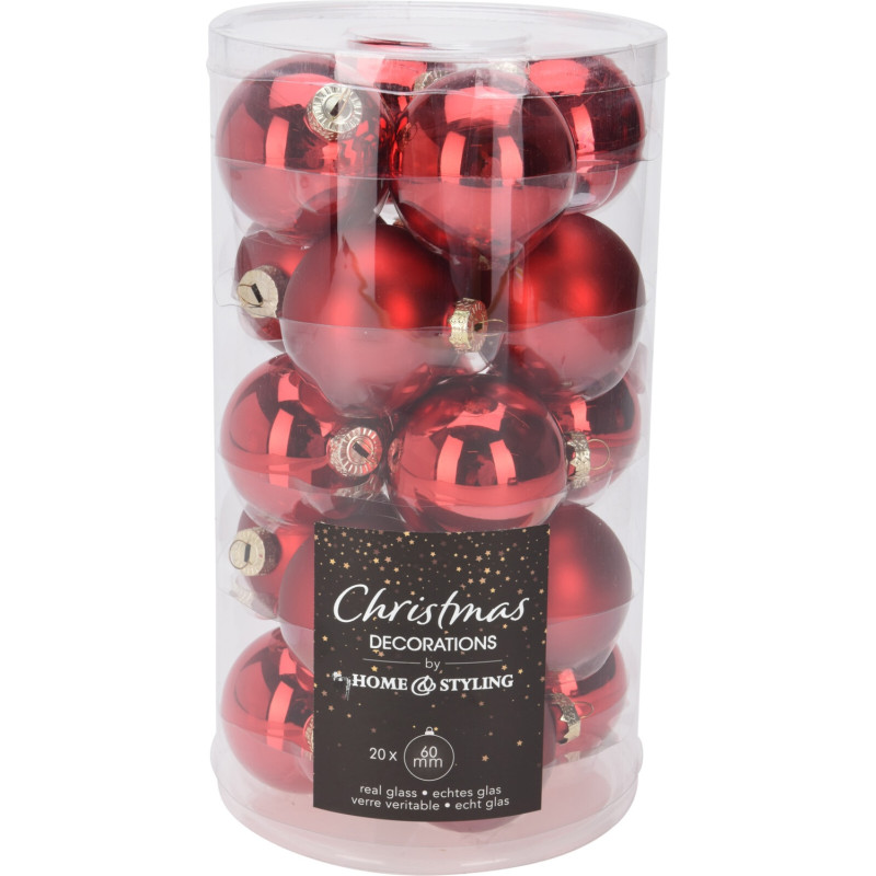 Julgranskulor Röda 20-pack