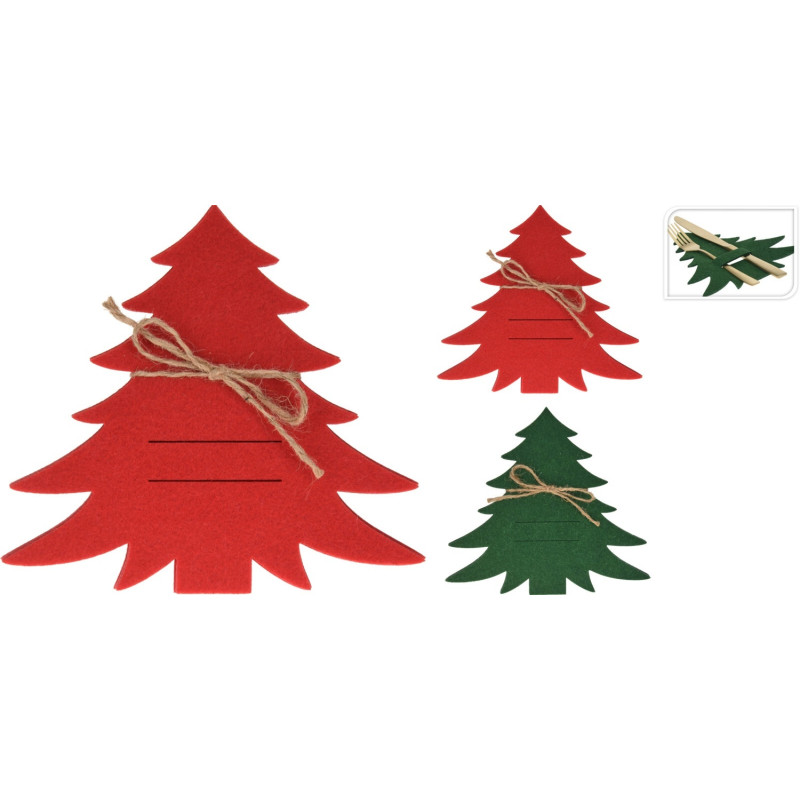 Bestickkuvert Julgran Grön Filt 4-pack