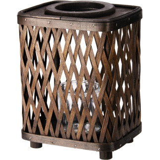 Lykta Natur Mörkbrun Bambu 24 cm