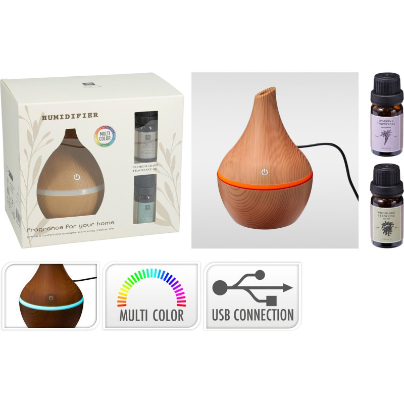 Aromadiffuser Aroma 2 dofter Luftfuktare LED Multicolor