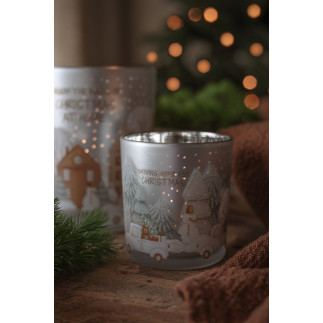 Majas Cottage Lykta Jul Driving home for christmas 7x8 cm