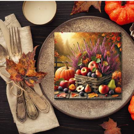 Servetter Skördekorg Ljung 20-pack