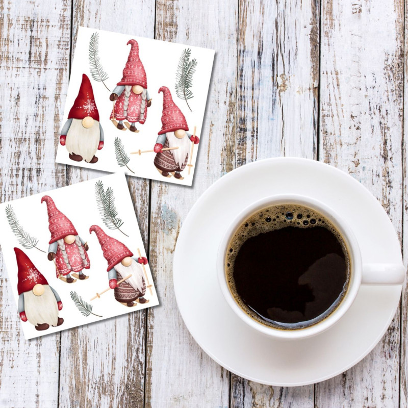 Kaffeservetter Julvätte familj 20-pack