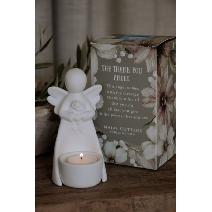 Majas Cottage Ängel Ljushållare Tack Gåvobox 