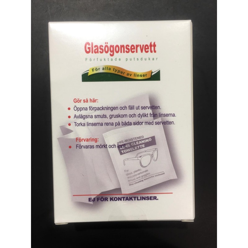 Våtservett Glasögon 120-p glasögonservetter Våtservett Glasögon 120-p glasögonservetter