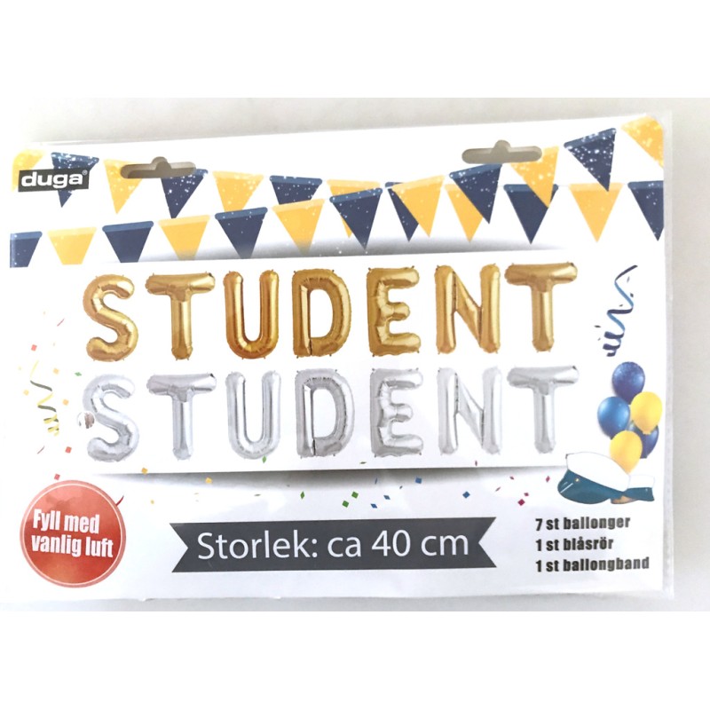 Student Folieballong Silver 40cm