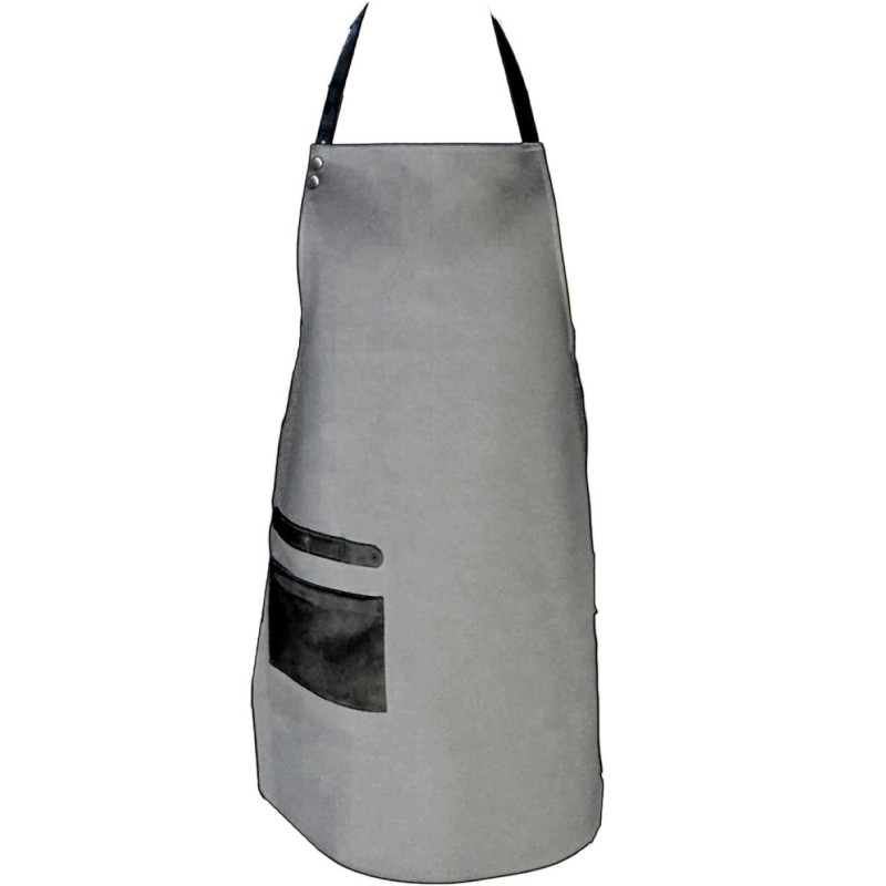 Skinnförkläde imitation grå konstgjort läder