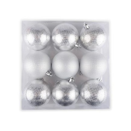 Julgranskulor Silver små 9-pack