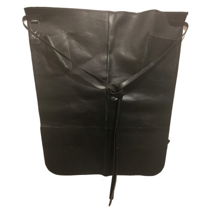 Skinnförkläde Midjemodell Skinn svart förkläde