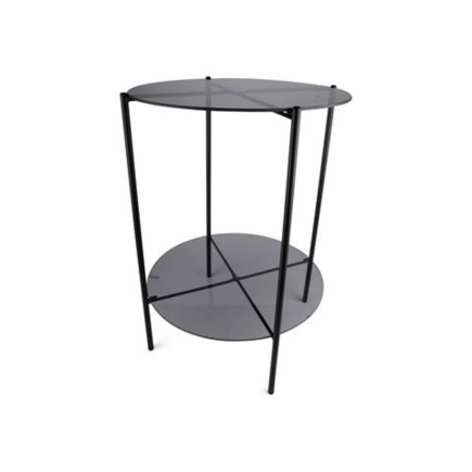 Bord glas/metall svart 86 cm